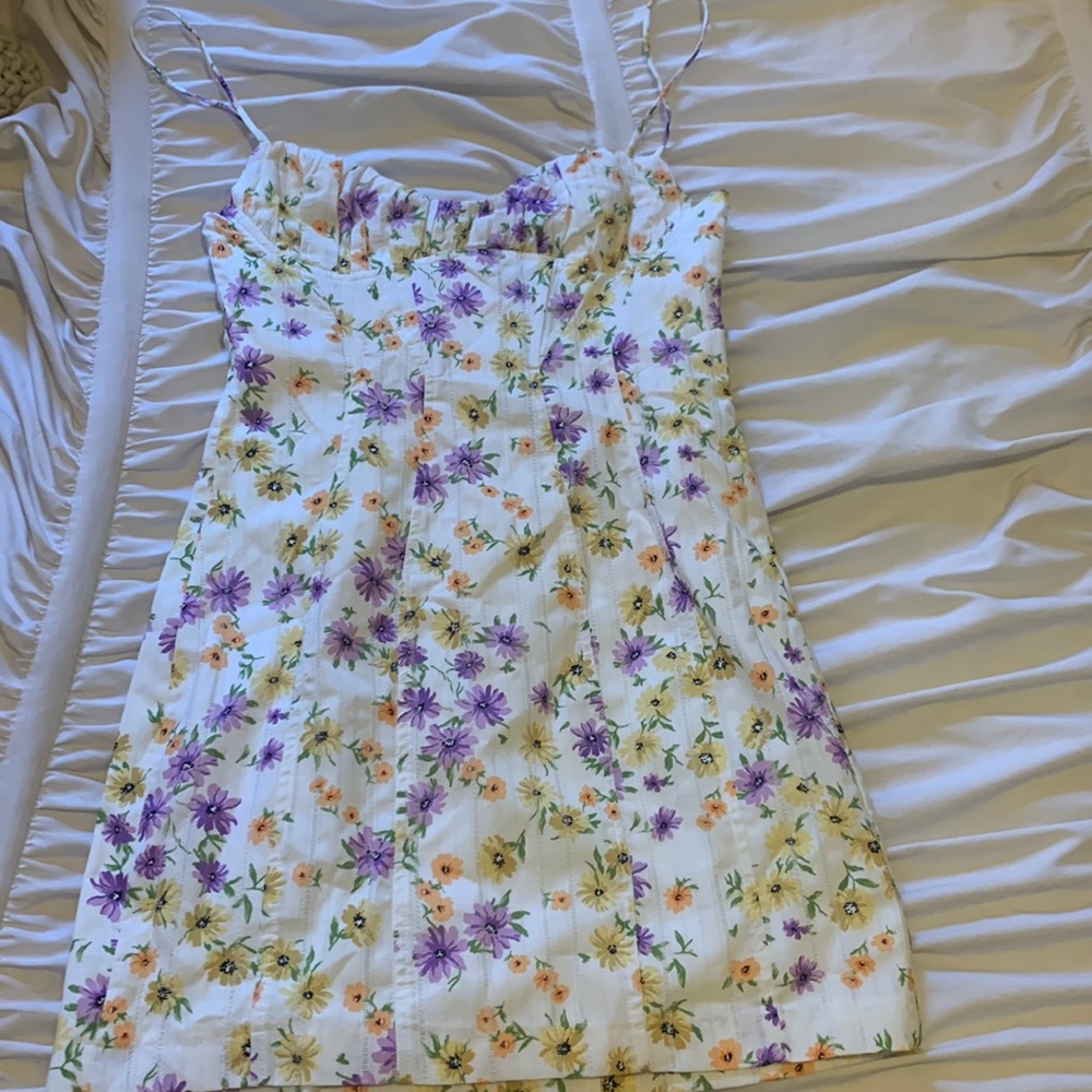 NWT ZARA Bustier floral mini dress